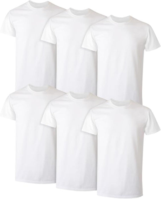 Men'S Undershirt Packs, Stay-Tucked Soft Cotton Undershirts, Best Undershirts for Men, White/Black/Asstd Multipacks