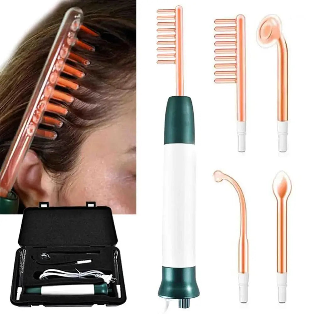 Vortex Comb Bundle for Hair Nourishment with High Frequency Settings - Hair Growth Wand and Facial Care Device